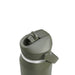 CamelBak - Thrive Flip Straw VSS 1.0L - A drink bottle in dark green featuring a flip straw and a silver accent around the top, with a logo on the side.