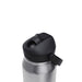 CamelBak - Thrive Flip Straw VSS 1.0L - A drink bottle with a stainless steel body and a black flip straw lid, featuring an attached handle.