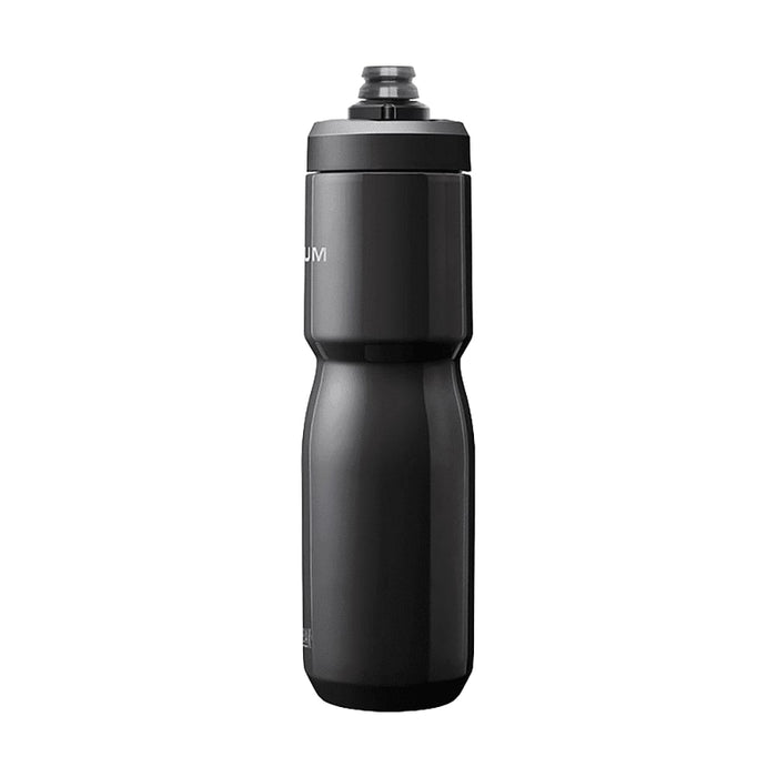 CamelBak - Podium Insulated Steel 0.65L - A drink bottle in black, featuring a sleek design and a logo. It has an insulated steel build and a 0.65L capacity.