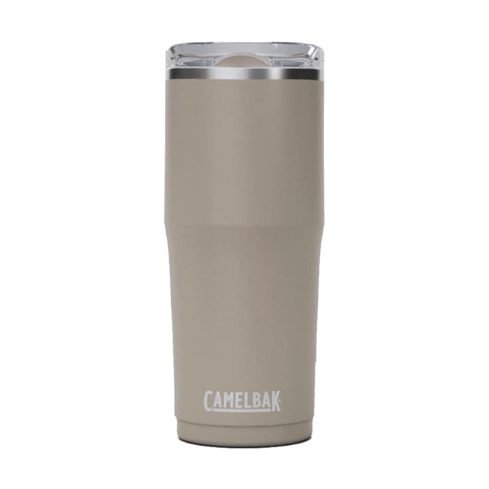 CamelBak - Thrive Tumbler VSS 0.6L - A drink bottle in a light brown shade with a clear lid and a logo.