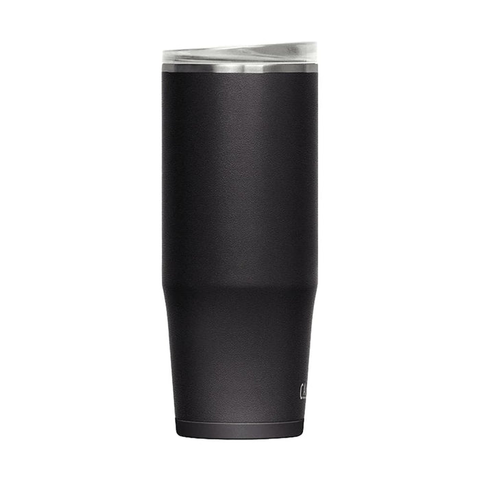 CamelBak - Thrive Mug VSS 1.0L - A drink bottle in matte black, featuring a sleek design and a transparent lid, with a logo on the side.
