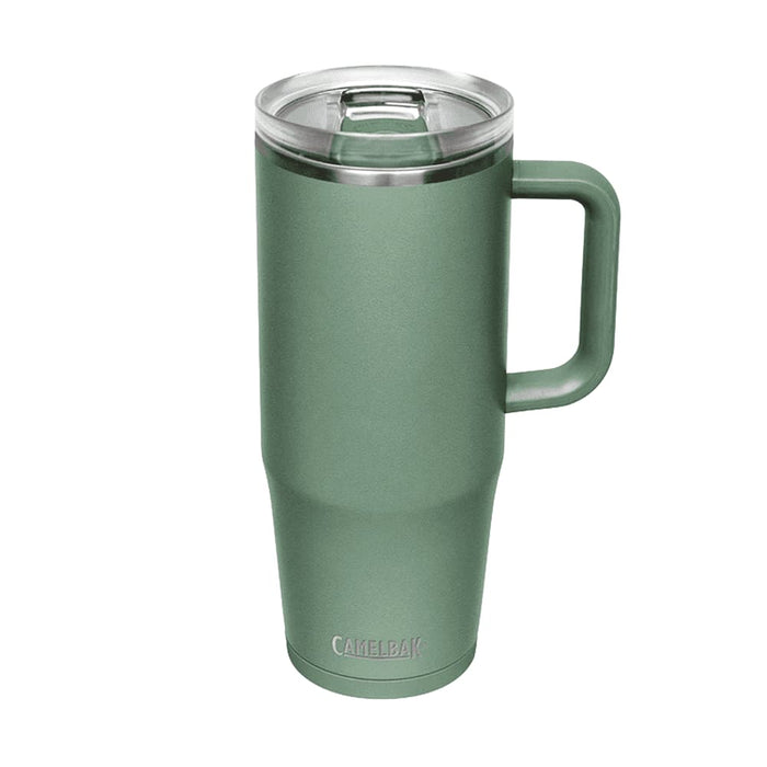 CamelBak - Thrive Mug VSS 1.0L - A drink bottle in muted green with a clear lid and a handle, featuring a logo on the base.