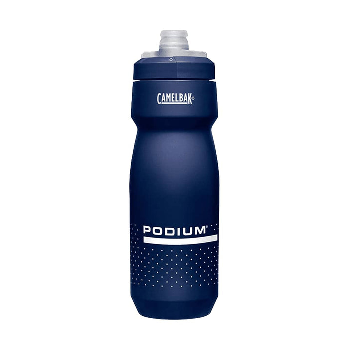 CamelBak - Podium 0.7L - A drink bottle in navy blue with a textured grip, featuring a logo and white accents.