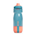CamelBak - Podium 0.7L - A drink bottle featuring a blue and orange design with a logo. It has a flip-top cap and a tapered body.