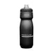 CamelBak - Podium 0.7L - A drink bottle in matte black with a textured grip and a logo, featuring a spout for easy drinking.