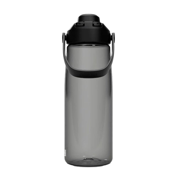 CamelBak - Thrive Chug 0.75L - A drink bottle in a smoky grey colour with a black lid and handle, featuring a logo on the side.