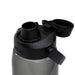 CamelBak - Thrive Chug 1.0L - A drink bottle with a grey body and a black, flip-top lid featuring a spout and a brand logo.
