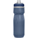 CamelBak - Podium Chill 0.6L - A drink bottle in a dark blue hue with a clear body, featuring a lid and a built-in straw.