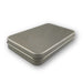 12-Piece Brush with Metal Box Set - A grey metal box with a hinged lid, designed to hold a set of brushes.