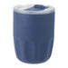 Carry Cup Olla Vacuum Coffee Cup w/ Ceramic Liner - 300ml - A drink bottle featuring a dark blue finish and a clear lid, with a smooth ceramic liner and a branding logo.