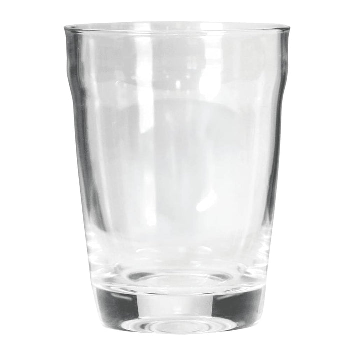 Glass Carry Cup - A glass carry cup in clear glass, featuring a rounded design and a smooth finish.