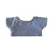 Plush Doll Basic T-Shirt - A grey plush doll basic t-shirt featuring a rounded neckline and short sleeves. It has a textured trim.