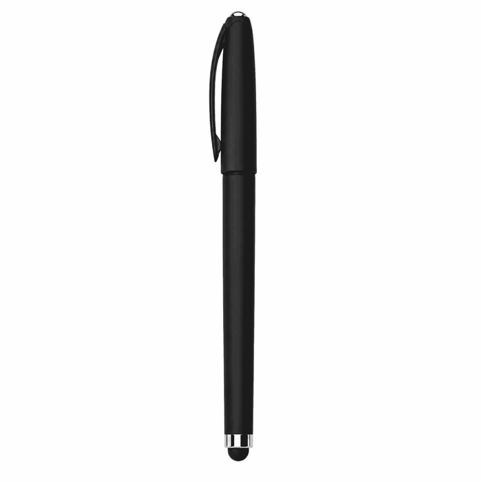 Fidget Gel Pen - A black fidget gel pen with a sleek design and a silver accent at the tip, featuring a clip for easy carrying.