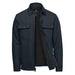 Men's Oxide Sherpa Lined Canvas Jacket - A navy men's jacket featuring a Sherpa-lined interior and two front pockets, with branding visible inside.