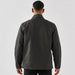 Men's Oxide Sherpa Lined Canvas Jacket - A men's oxide Sherpa lined canvas jacket in dark grey, featuring a collar and long sleeves.