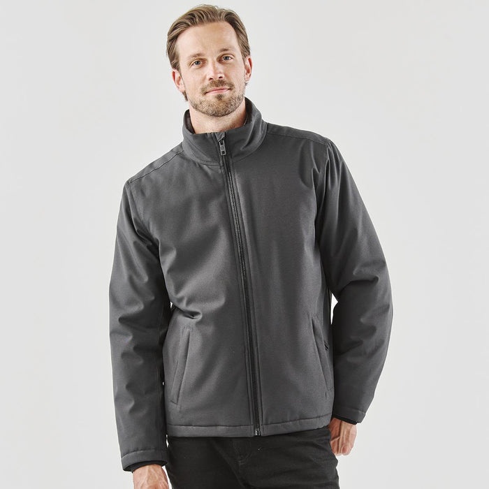 Men's Athabasca Thermal Jacket - Men's Athabasca Thermal Jacket in dark grey, featuring a zip closure and a simple design. Includes a logo.