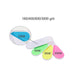 Foldable Nail File Block - A foldable nail file block in white with vibrant pink, green, and blue filing surfaces, featuring various grit numbers.