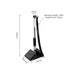 Counter Fixed Signature Pen A - A fixed signature pen in black with a clear barrel, attached to a sturdy base and coiled cord for flexibility.