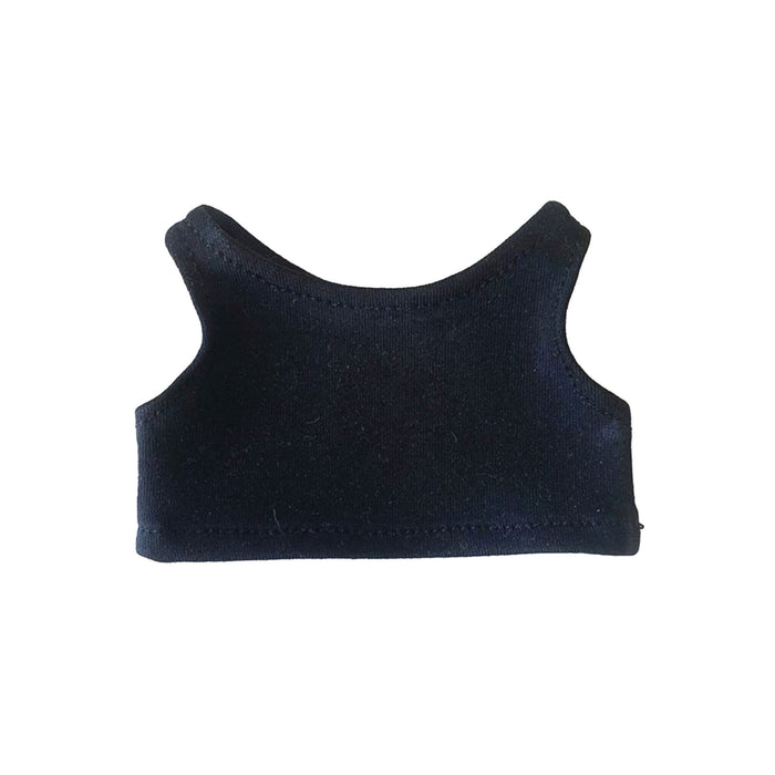Plush Doll Basic Tank Top - A black basic tank top for plush dolls, featuring a simple sleeveless design.