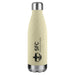 Komo Wheat Straw Drink Bottle - A drink bottle in light beige with a stainless steel cap and a logo printed on the front.