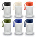 Kyoto Glass Bottle - A drink bottle collection featuring clear glass designs with various coloured lids: black, cream, red, green, navy, and blue.
