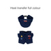 Plush Doll Racing Suit Set (10cm Doll) - A plush doll racing suit set in navy featuring a visor and shorts, with a logo and colourful details.
