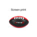 Mini Aussie Rules Ball - A mini Australian rules football in red and black, featuring white stitching and a logo.