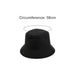 Bucket Hat with Card Pocket - A black bucket hat featuring a card pocket and a circumference of 58cm. It has a simple, sleek design.