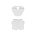 Plush Doll Racing Suit Set (10cm Doll) - A plush doll outfit set featuring a white racing suit and matching cap, suitable for 10cm dolls, with a logo.