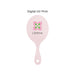 Chic Princess-Style Handheld Makeup Mirror - A pink handheld makeup mirror with a floral logo design in the centre.