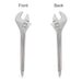 Spanner Shape Ballpoint Pen - A spanner-shaped ballpoint pen in silver with a front and back view. It features a logo.