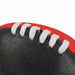 Mini Aussie Rules Ball - A Mini Aussie Rules Ball featuring a black and red design with white stitching detail.