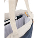Field & Co.® Parks 16" Computer Work Tote - A navy and cream tote bag with a striped interior, featuring straps and an interior pocket for storage.