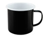 Falcon Enamel 500ml 9cm Two-Tone Mug - A two-tone mug featuring a black exterior and a white interior, with a sturdy handle and enamel finish.