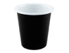 Falcon Enamel 300ml 8cm Tumbler - A black tumbler with a white interior, featuring a logo on the side.