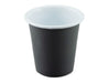 Falcon Enamel 300ml 8cm Tumbler - A tumbler featuring a black exterior and a white interior, with a logo on the side.
