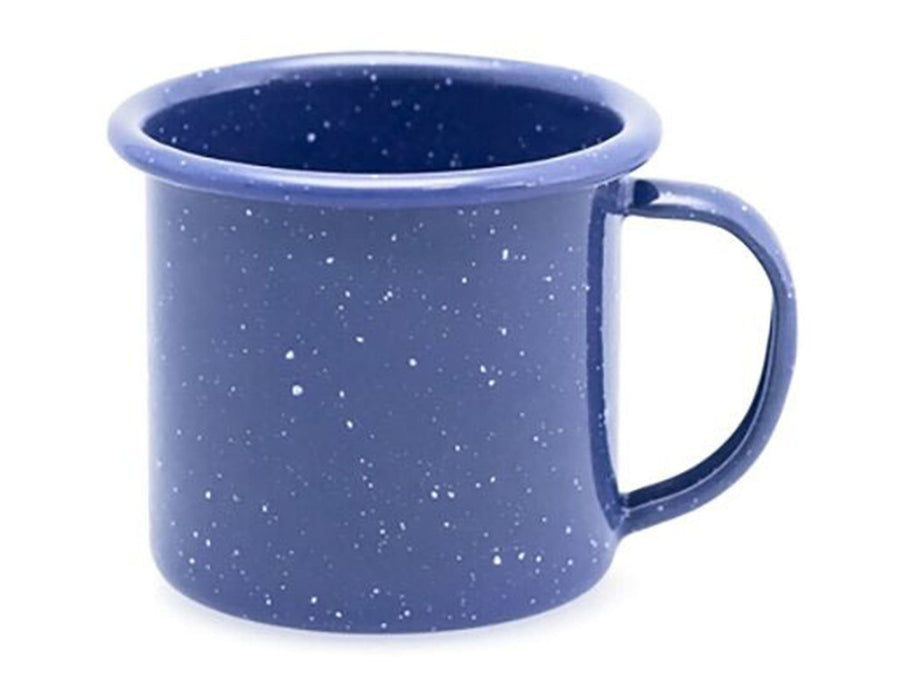 Falcon Enamel 125ml 6cm Espresso Mug - A navy blue enamel espresso mug with a speckled finish, measuring 6cm and holding 125ml.