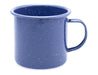 Falcon Enamel 500ml 9cm Mug - A Falcon Enamel 500ml mug in navy blue with a speckled finish and a sturdy handle, featuring branding.