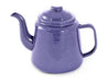 Falcon Enamel 1.5L 14cm Teapot - A purple enamel teapot with a spout and handle, featuring a speckled design. It has a lid on top.