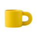 Laser Engraving Ceramic Coffee Mug - A yellow ceramic coffee mug with a distinctive handle, featuring a smooth matte finish and no patterns or designs.