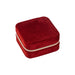 Velvet Jewellery Organizer - A square, zippered jewellery organiser in a rich red velvet finish.