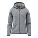 Women's Avalante Full Zip Fleece Hoody - A grey full zip fleece hoody with a hood and a logo, featuring a textured fabric and side pockets.