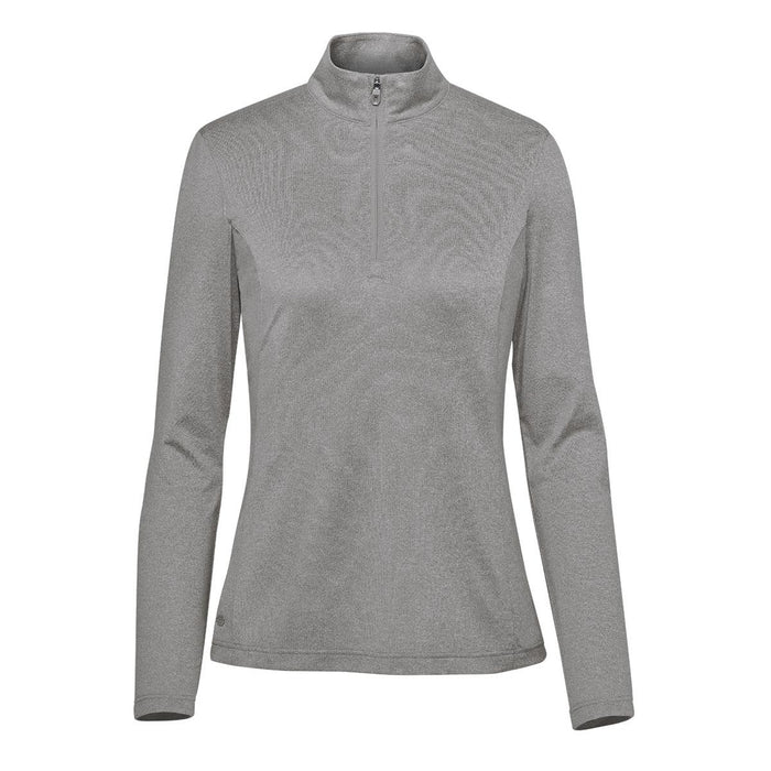 Women's Volante H2X-DRY 1/4 Zip Pullover - A women's pullover in grey with a quarter zip, featuring long sleeves and a logo.