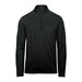 Men's Sonora 1/4 Zip Pullover - A black 1/4 zip pullover for men with long sleeves, featuring a collar and a logo on the sleeve.