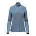 Women's Sonora 1/4 Zip Pullover - A women's 1/4 zip pullover in a soft blue colour, featuring long sleeves and a stand-up collar. It has a logo.