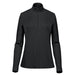 Women's Sonora 1/4 Zip Pullover - A black women's pullover with a 1/4 zip and long sleeves. It features a logo on the side.