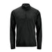 Men's Mesa 1/4 Zip Pullover - A black men's pullover featuring a 1/4 zip design and long sleeves. It has a logo on the front.