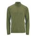 Men's Mesa 1/4 Zip Pullover - A men's 1/4 zip pullover in olive green with long sleeves and a zippered collar, featuring a logo.