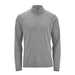 Men's Mesa 1/4 Zip Pullover - A grey Men's Mesa 1/4 zip pullover with long sleeves and a zip up collar. The pullover features a logo on the front.
