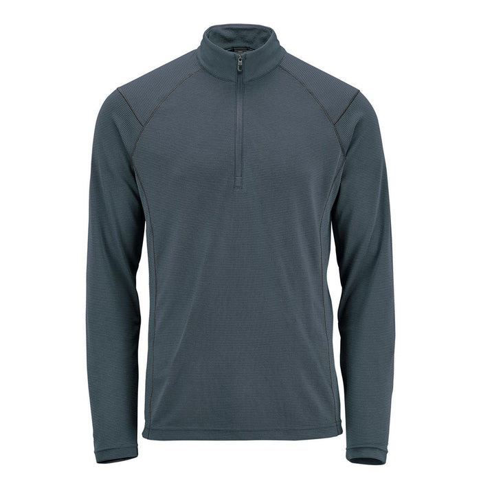 Men's Mesa 1/4 Zip Pullover - A men's pullover in dark grey with a 1/4 zip collar and long sleeves. Features a logo on the chest.